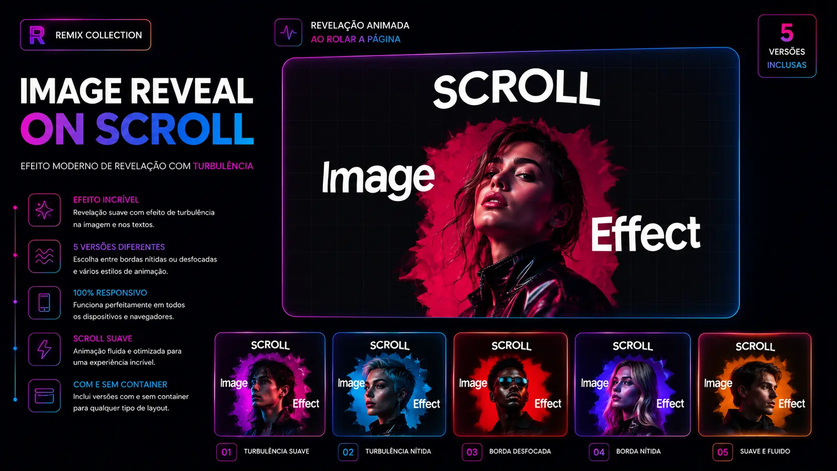 Elementor Image Turbulence Reveal Effect